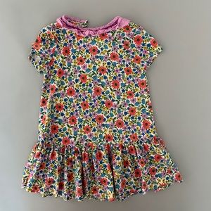 Boden Girls Floral Dress with Ruffle Trim